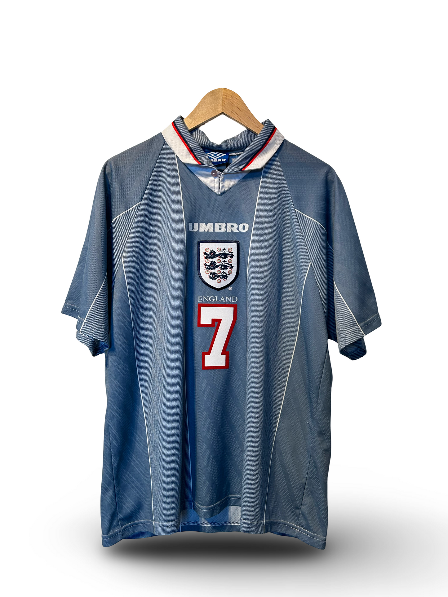 England 1996-97 Away Shirt, #7 David Beckham - L