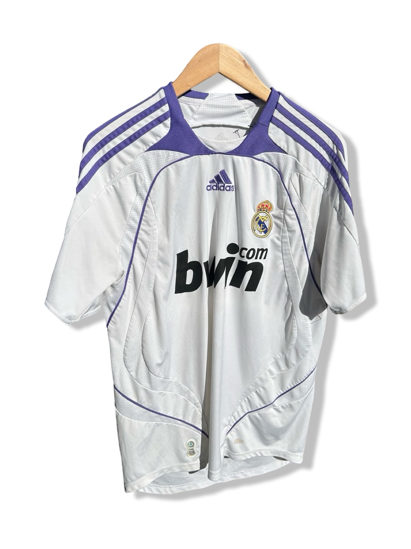 Real Madrid CF 2007-08 Home Shirt, #4 Sergio Ramos - L