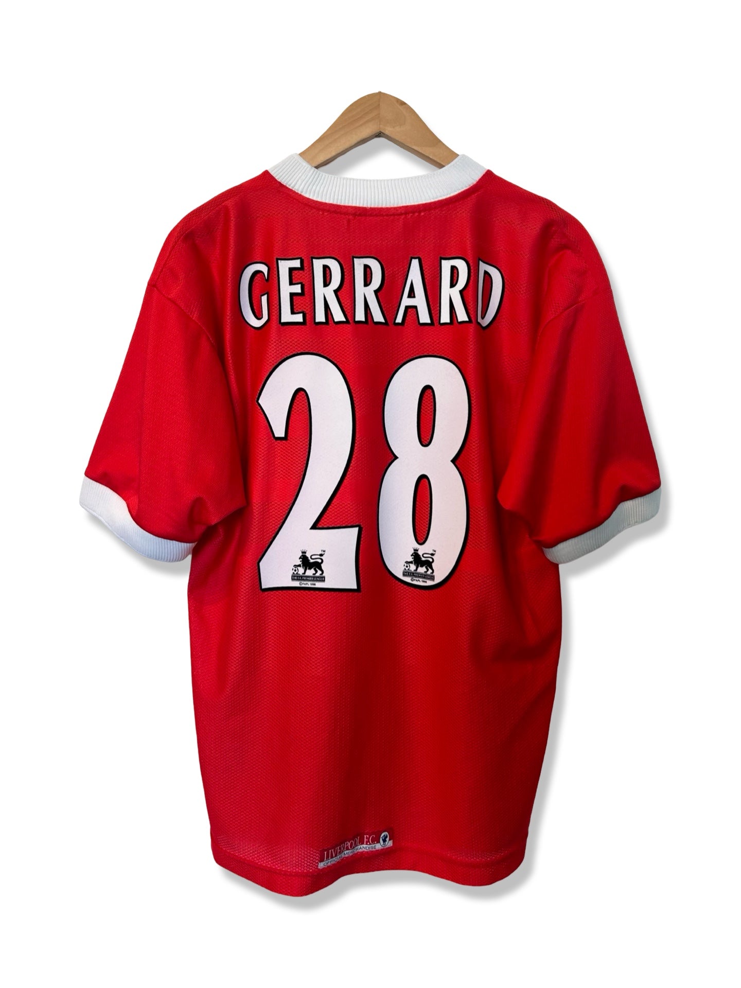 Liverpool FC 1998-2000 Home Shirt #28, Steven Gerrard - L