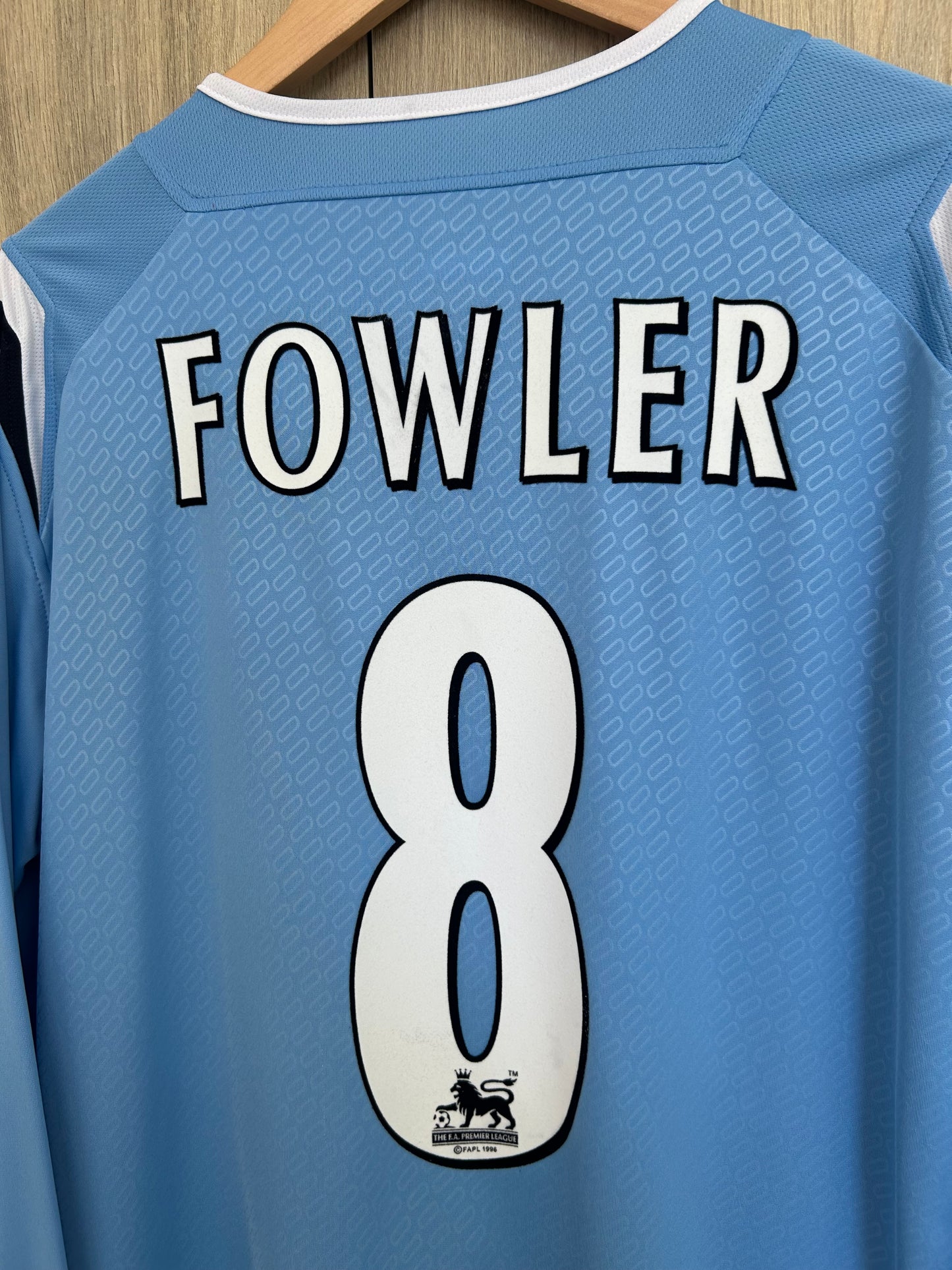 Manchester City 2004-06 Home Shirt L/S - Fowler #8 - L