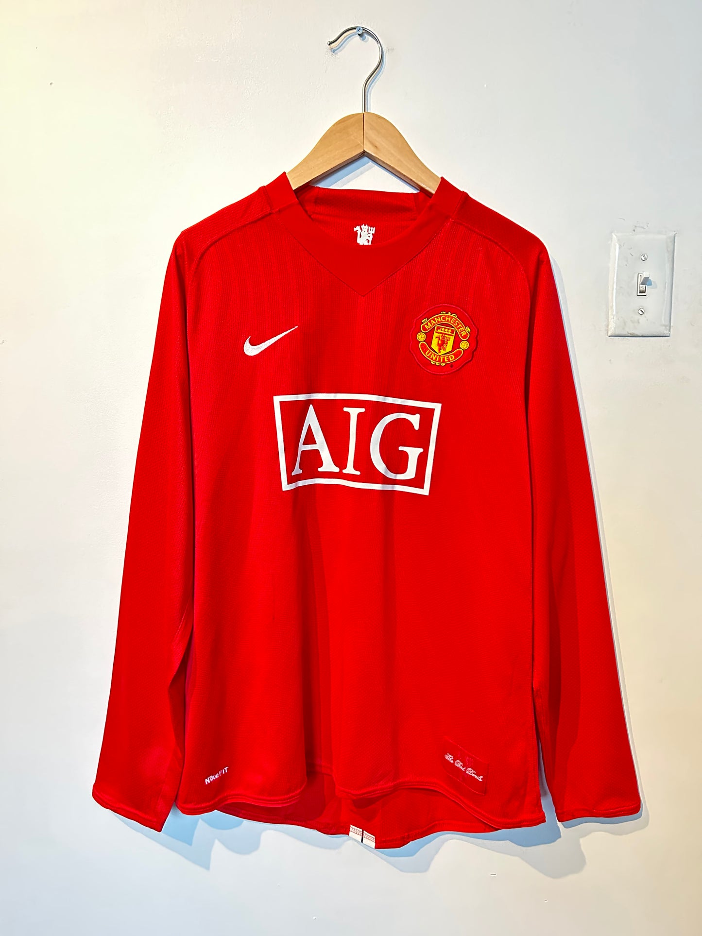 Manchester United 2007-09 Home Shirt L/S - Ronaldo #7 - L