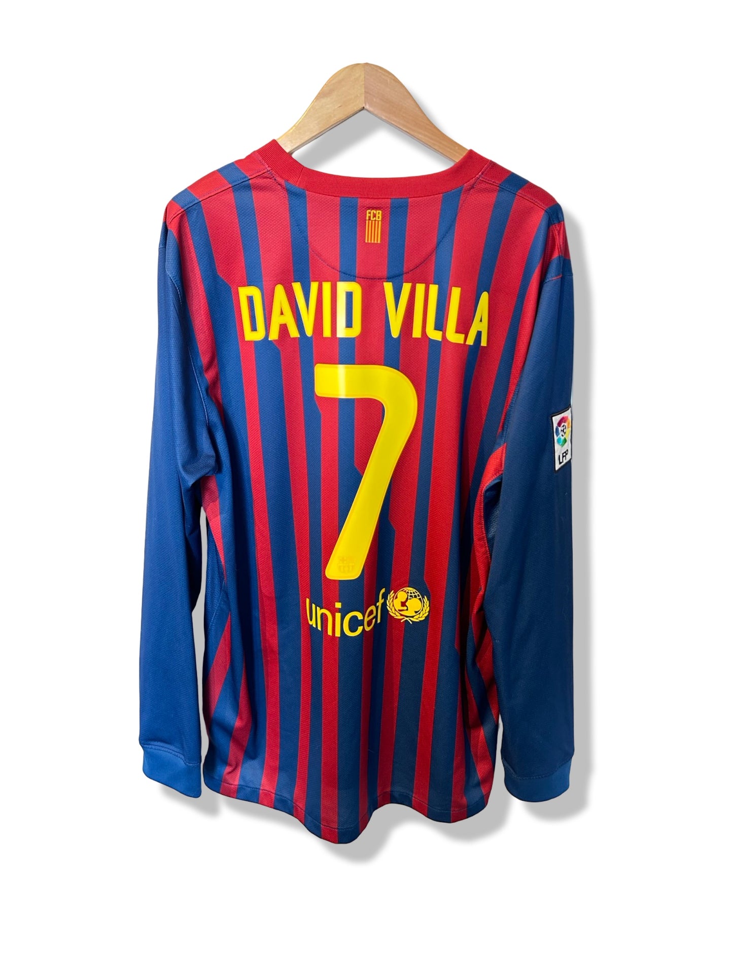 Barcelona 2011-12 Home Shirt L/S - David Villa #7 - XL