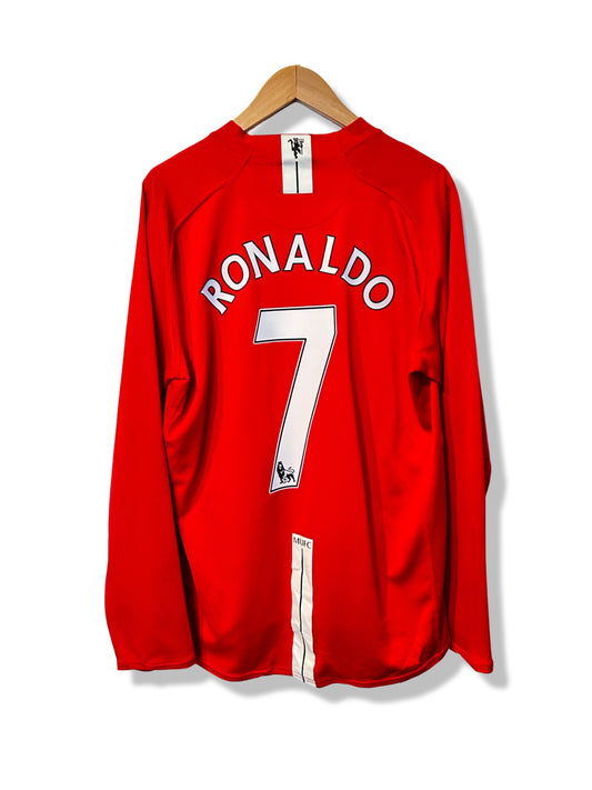 Manchester United 2007-09 Home Shirt L/S - Ronaldo #7 - L