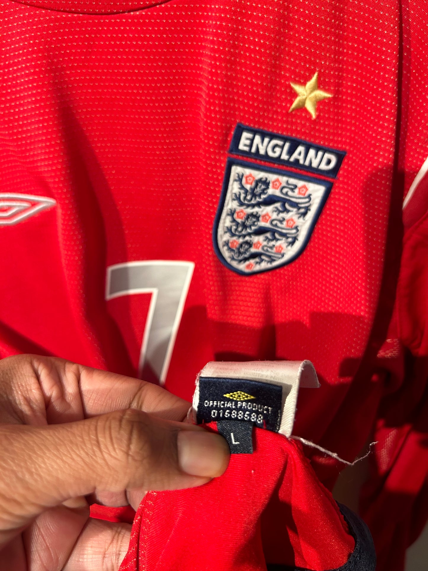 England 2004-06 Away Shirt L/S - Beckham #7 - L