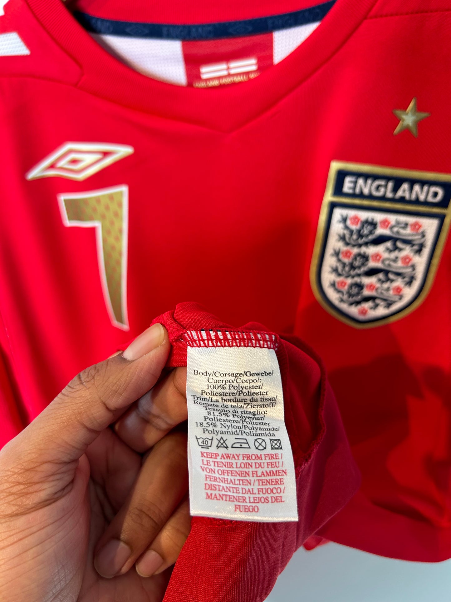 England 2006-08 Away Shirt - Beckham #7 - L