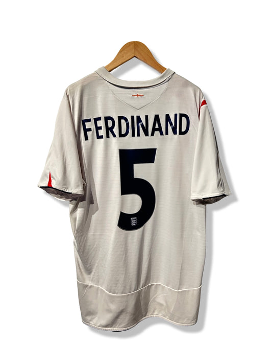 England 2005-07 Home Shirt - Ferdinand #5 - XL