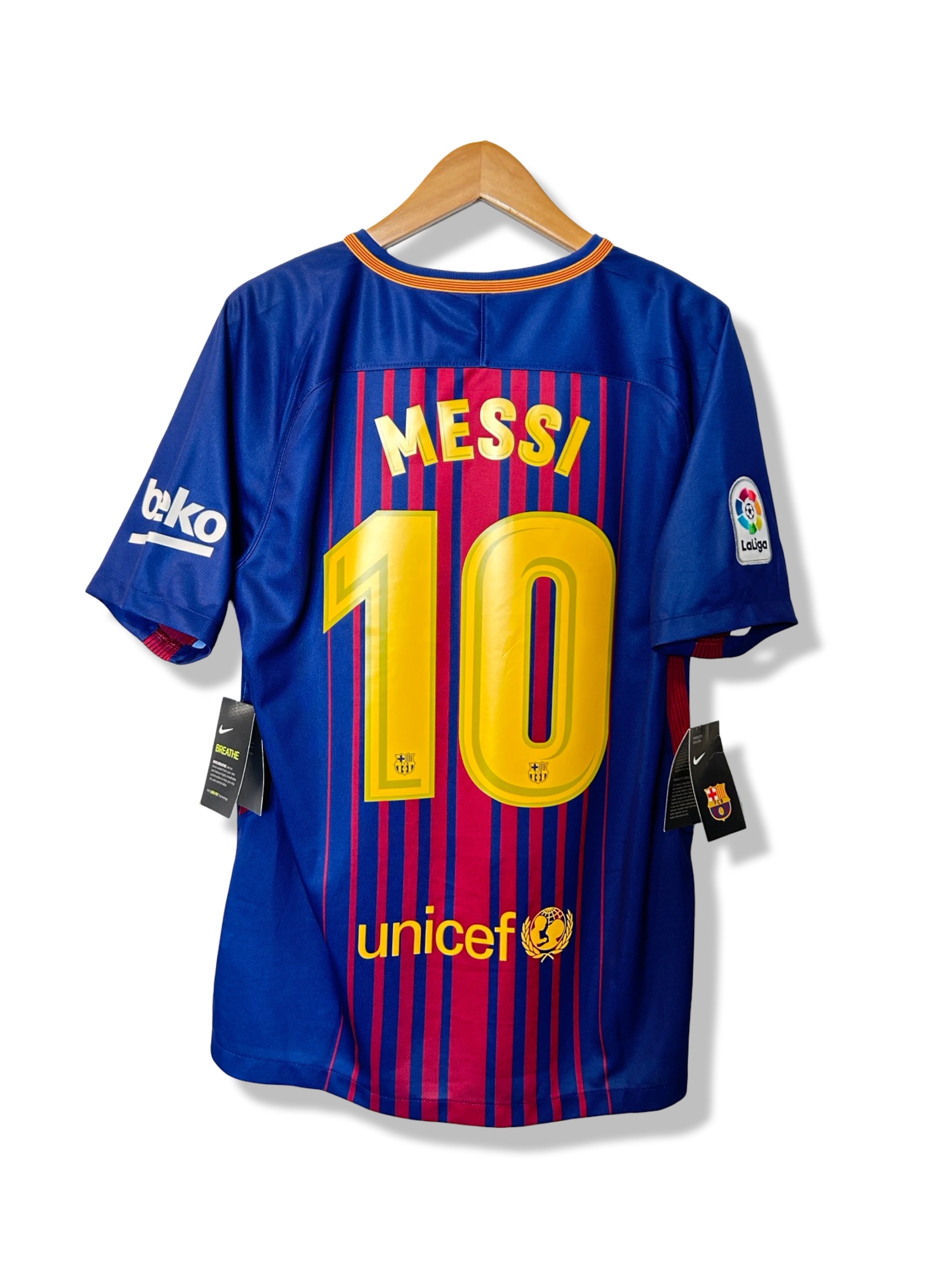 Barcelona 2017-18 Home Shirt - Messi #10 - M – Football Heaven