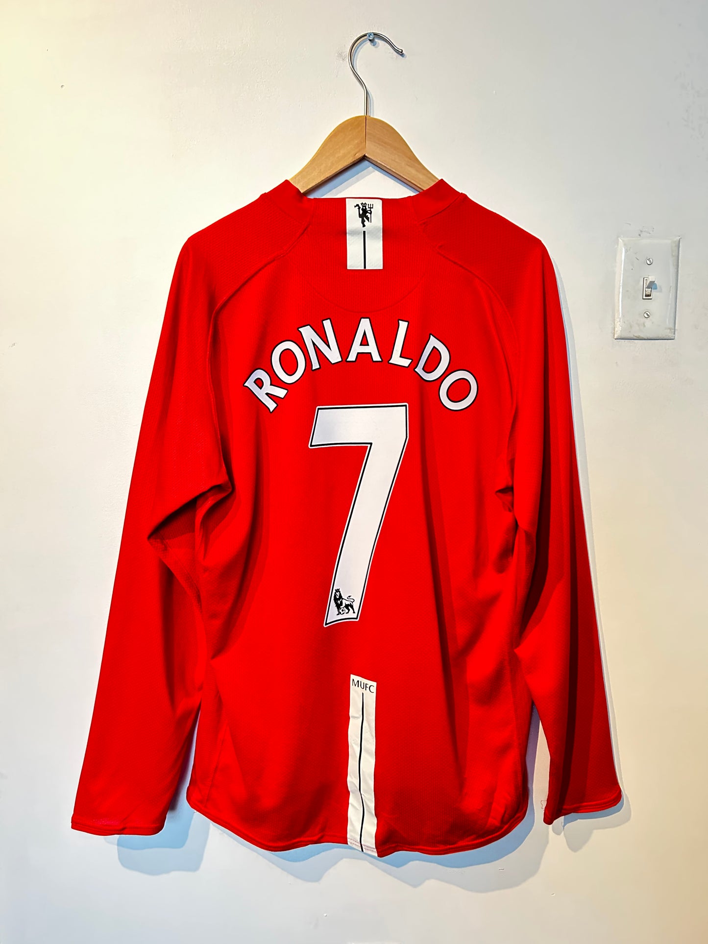 Manchester United 2007-09 Home Shirt L/S - Ronaldo #7 - L