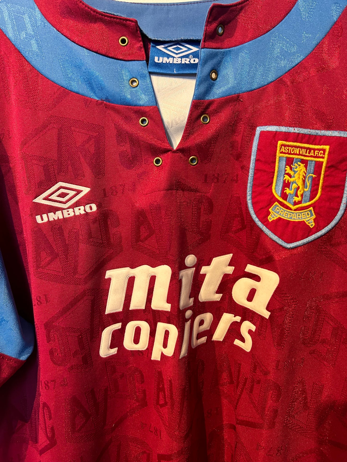 Aston Villa 1992-93 Home Shirt - McGrath #5 - L