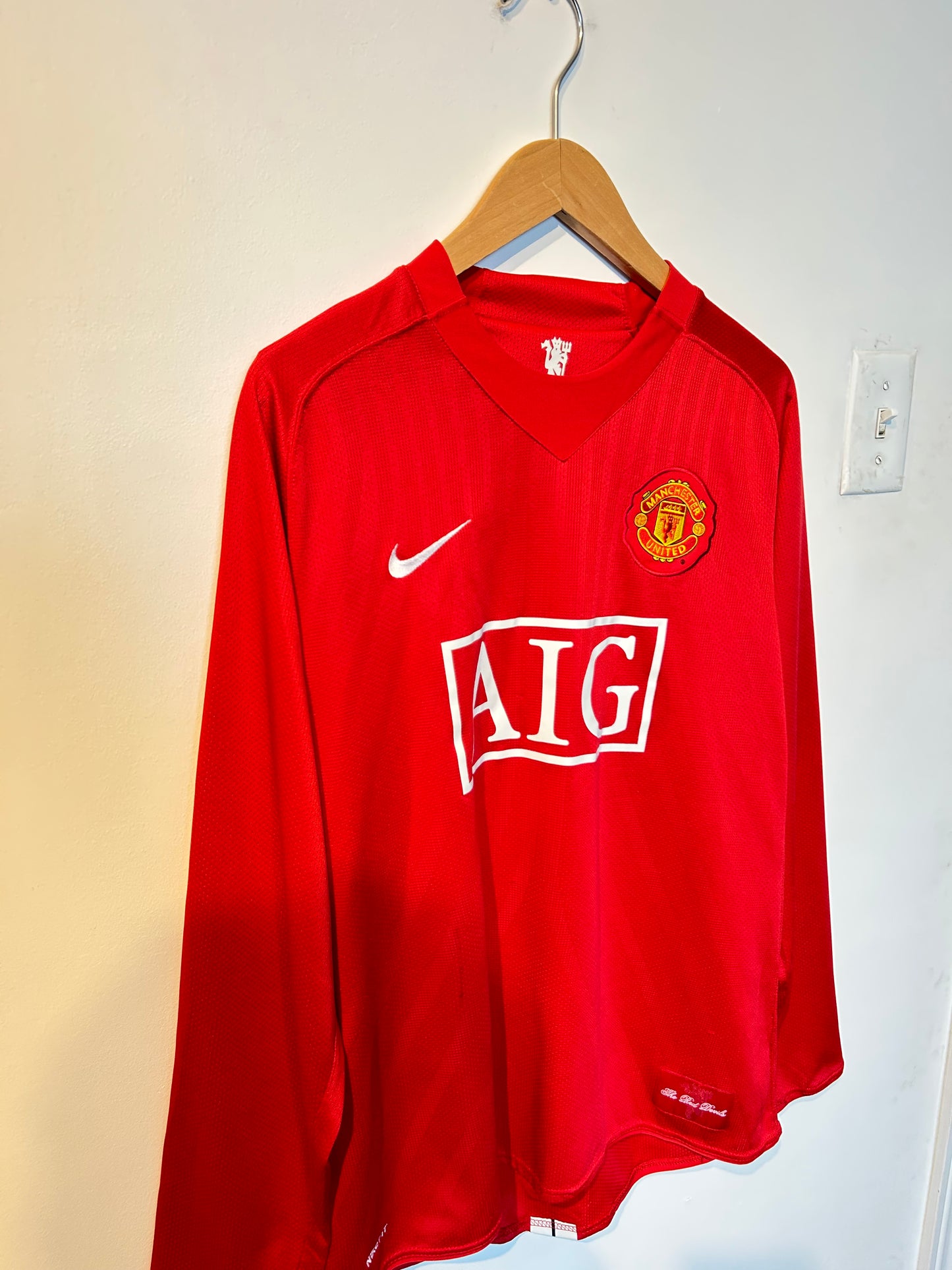 Manchester United 2007-09 Home Shirt L/S - Ronaldo #7 - L