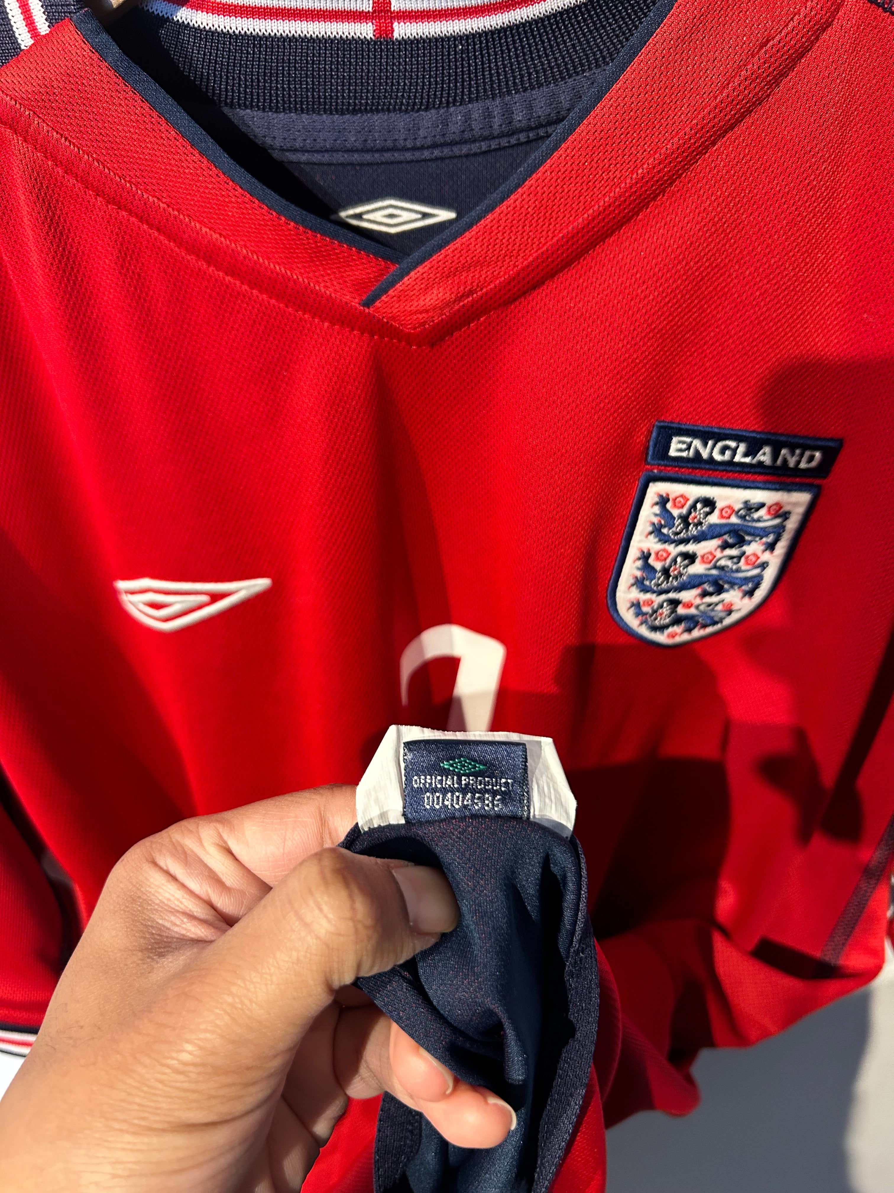 England 2002-04 Away Shirt - Beckham #7 - L – Football Heaven