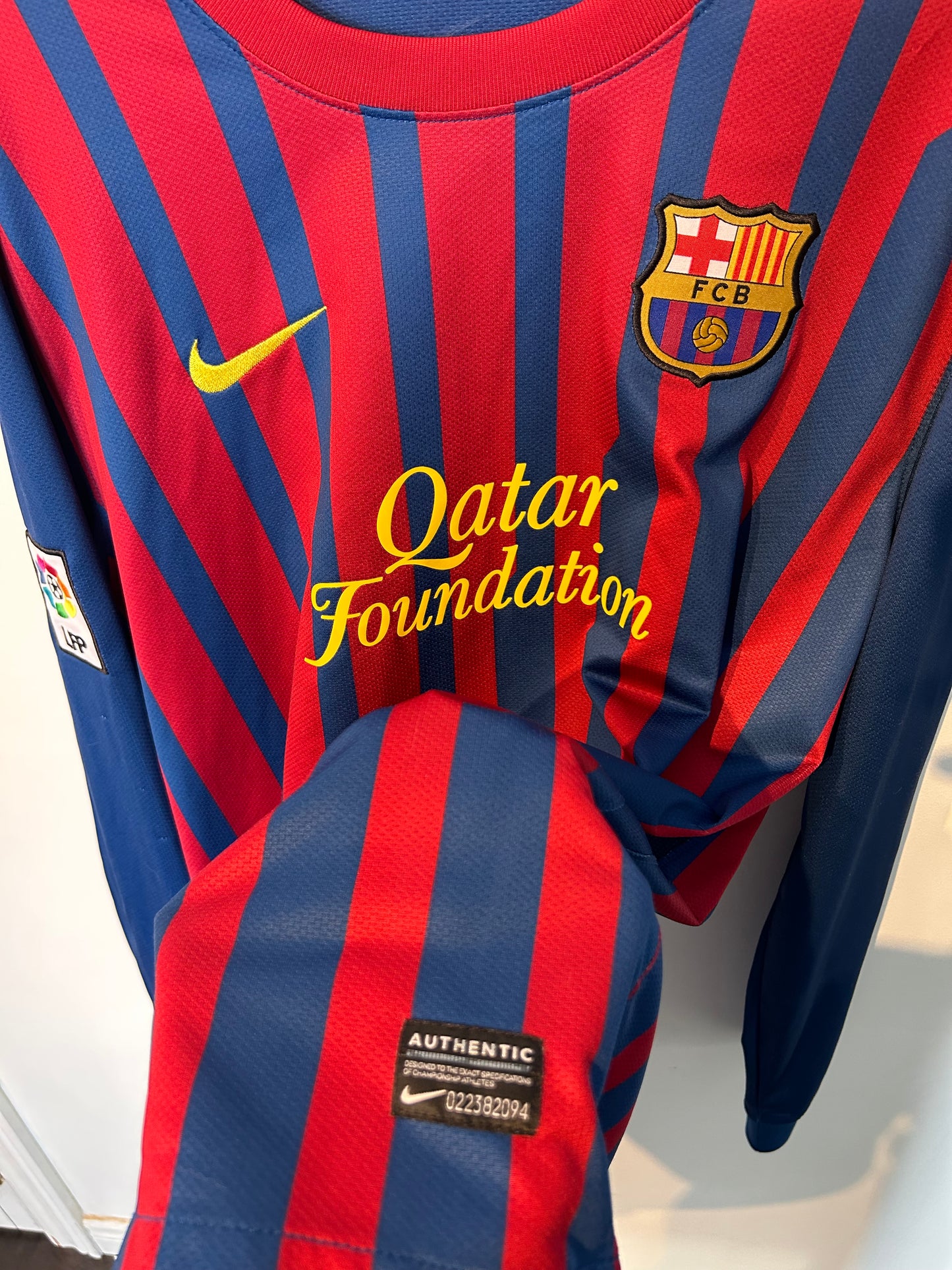 Barcelona 2011-12 Home Shirt L/S - David Villa #7 - XL
