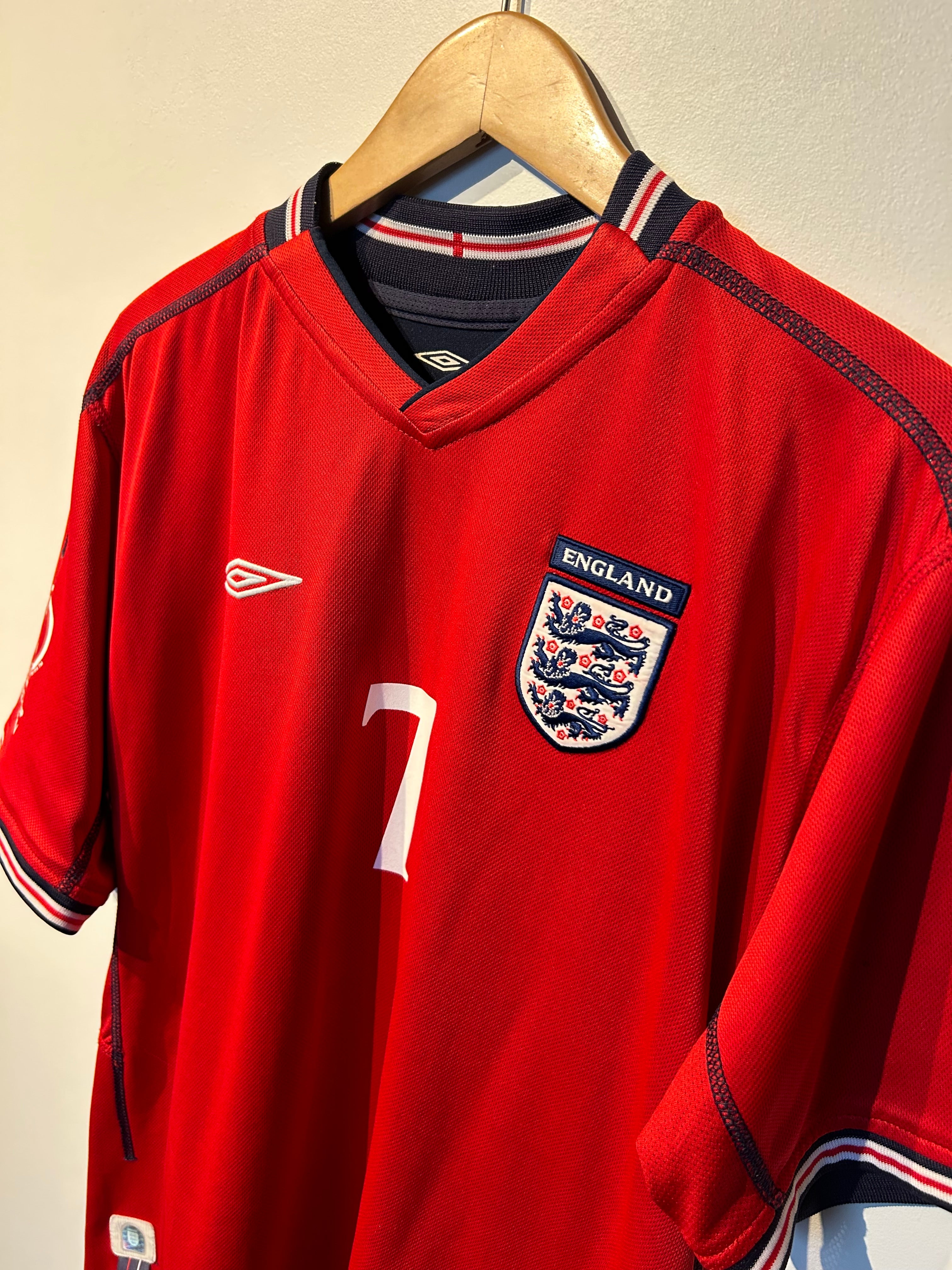 England 2002-04 Away Shirt - Beckham #7 - L – Football Heaven