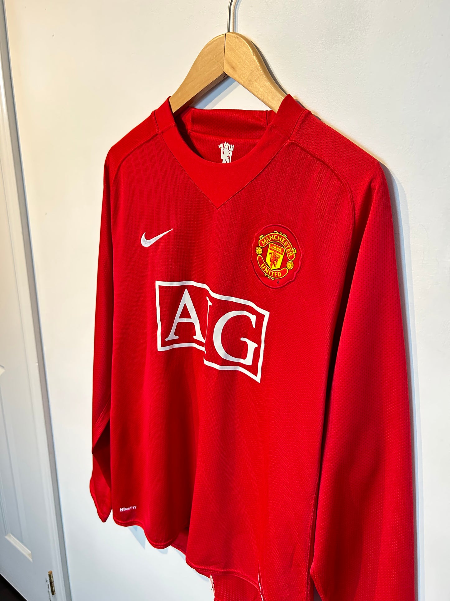 Manchester United 2007-09 Home Shirt L/S - Ronaldo #7 - L