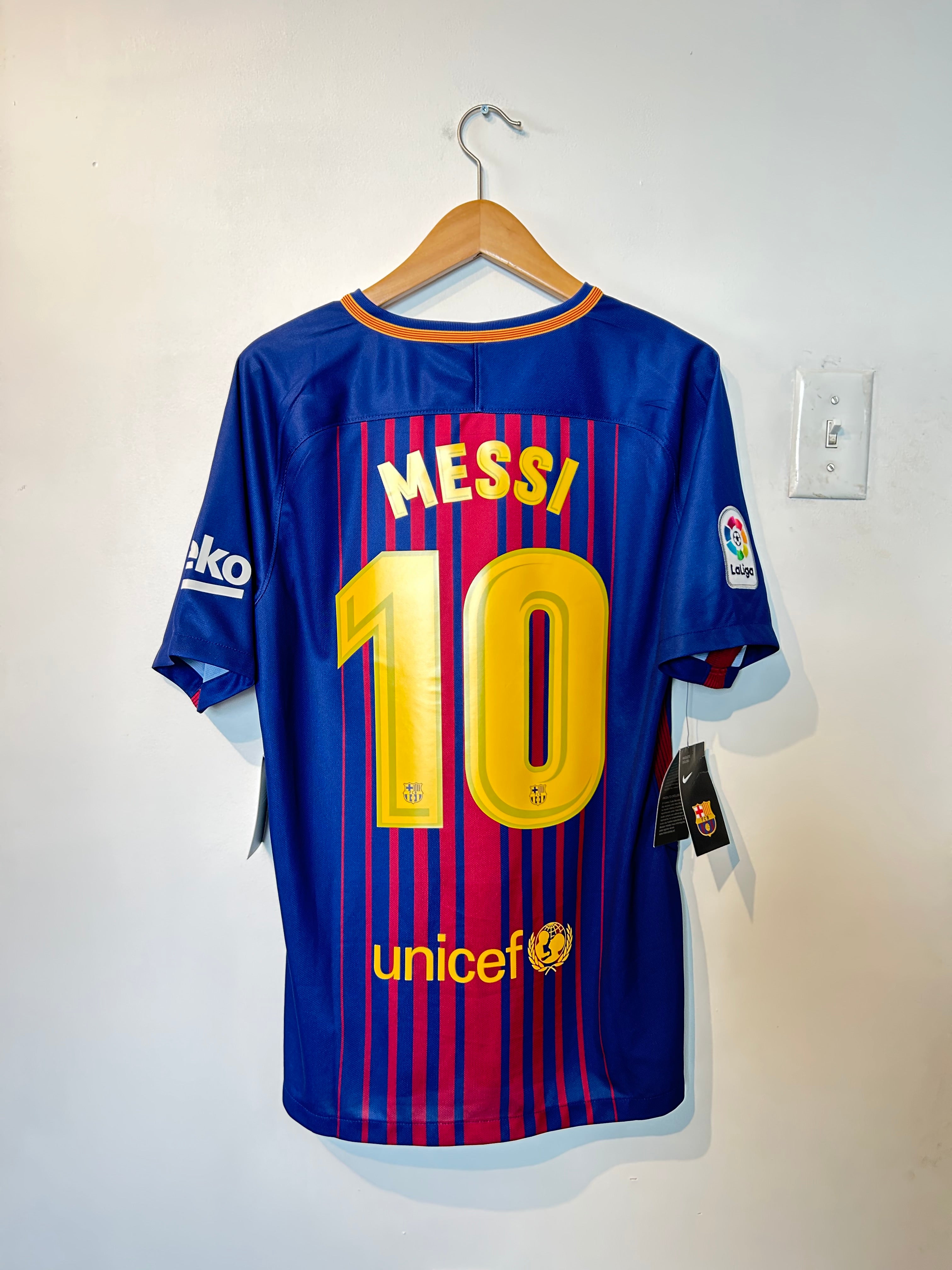 Barcelona 2017-18 Home Shirt - Messi #10 - M – Football Heaven
