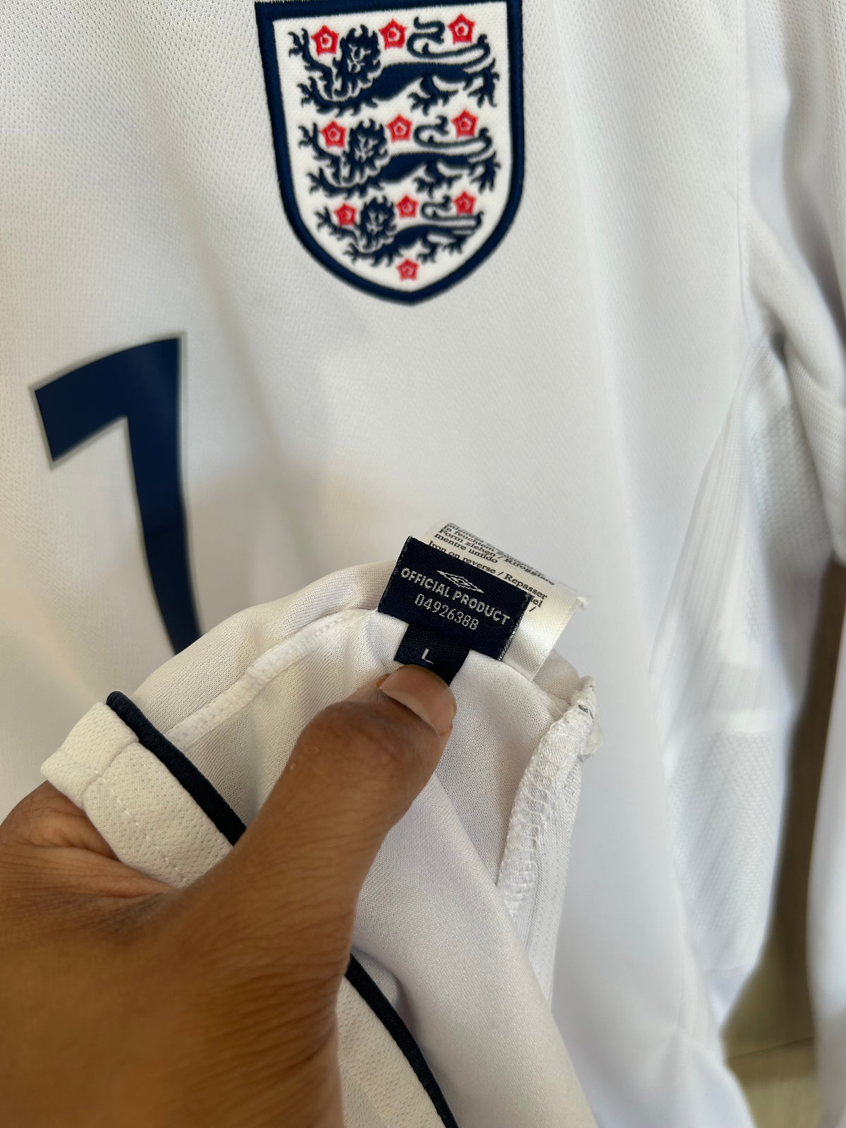 England 2005-07 Home Shirt L/S - Beckham #7 - L