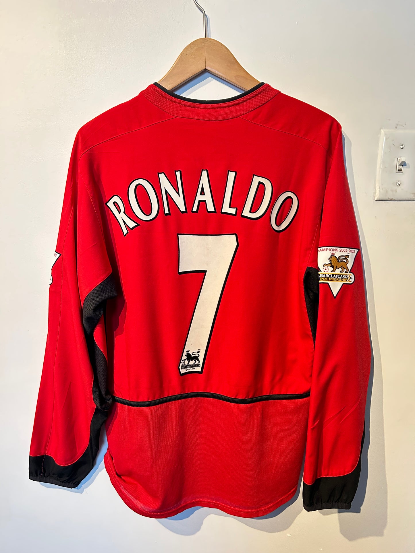 Manchester United 2002-04 Home Shirt L\S - Ronaldo #7 - S
