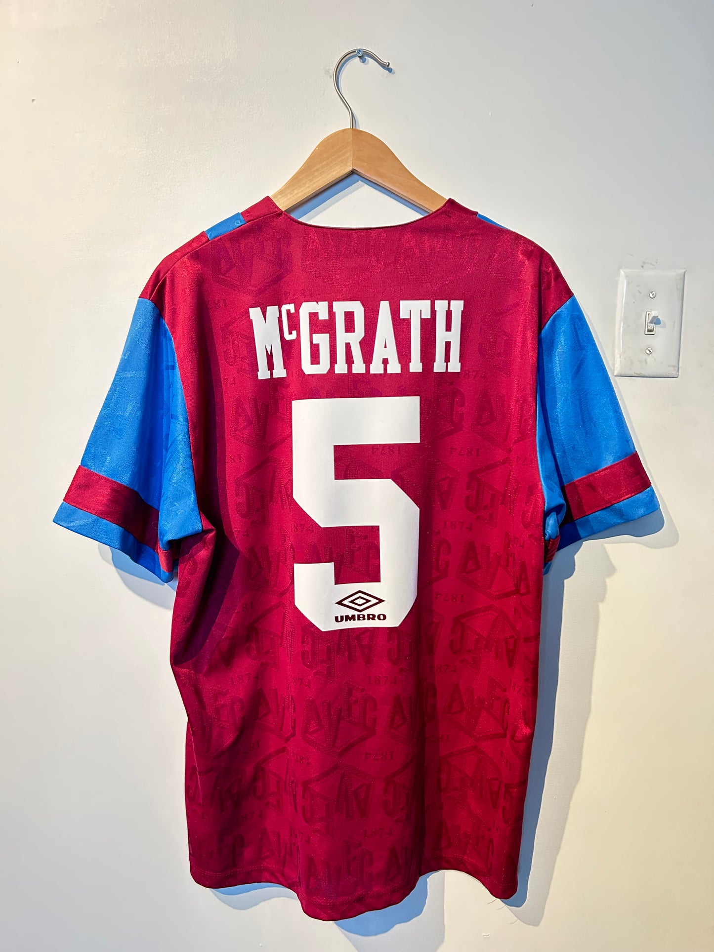Aston Villa 1992-93 Home Shirt - McGrath #5 - L