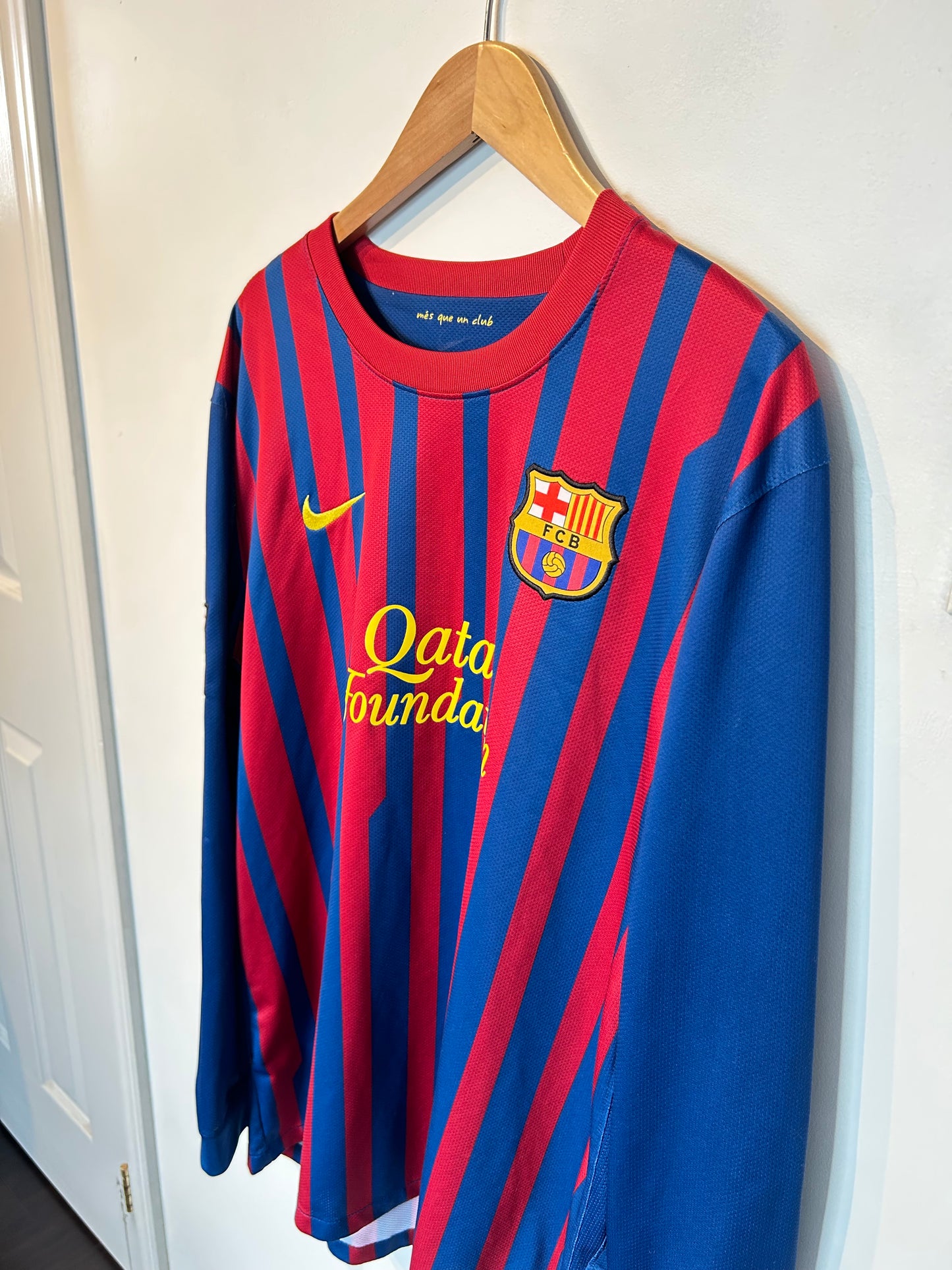 Barcelona 2011-12 Home Shirt L/S - David Villa #7 - XL