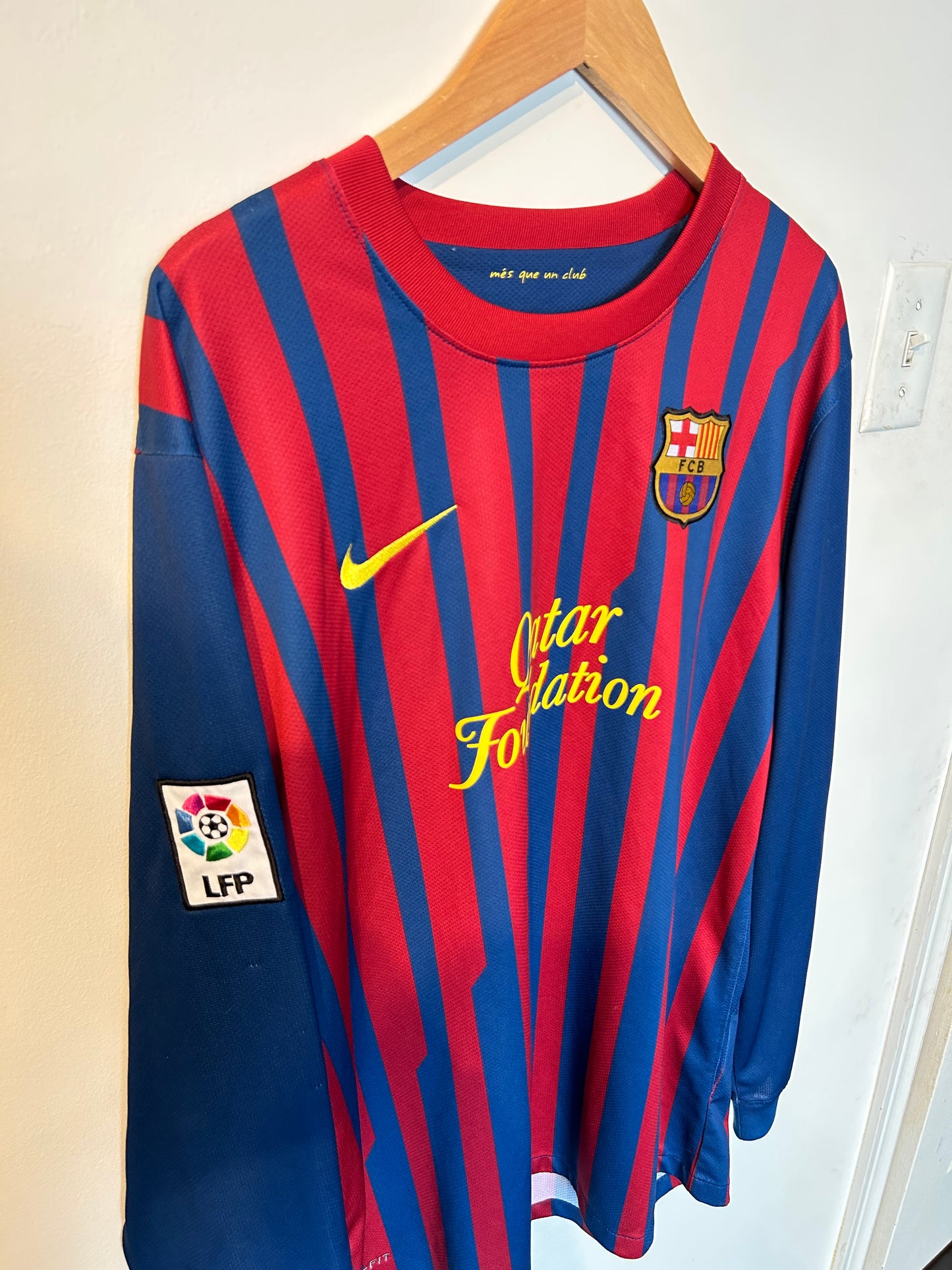 Barcelona 2011-12 Home Shirt L/S - David Villa #7 - XL