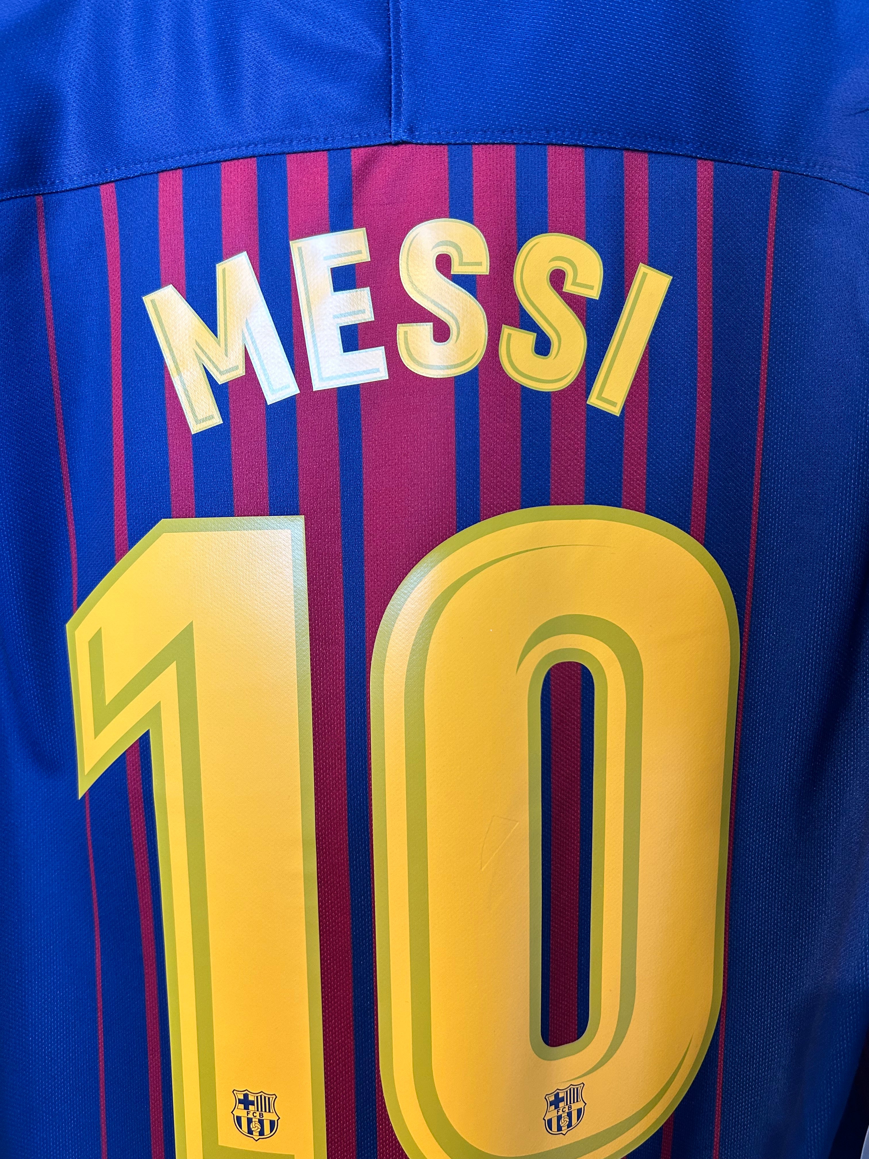 Barcelona 2017-18 Home Shirt - Messi #10 - M – Football Heaven