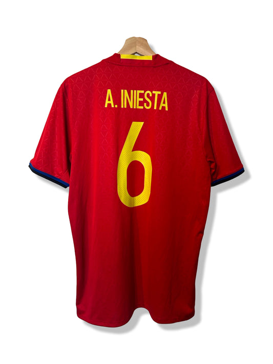 Spain 2016-17 Home Shirt - A.Iniesta #6 - L