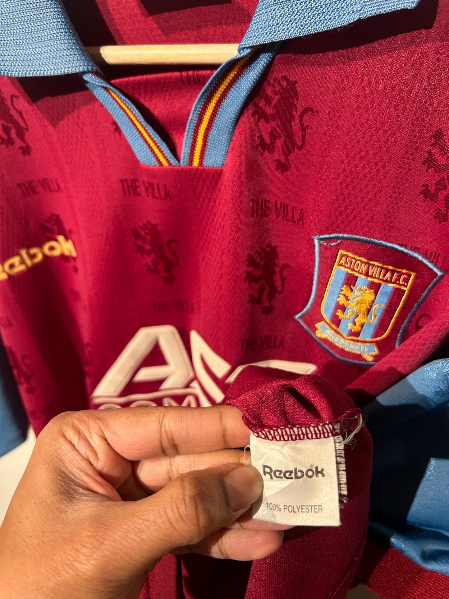 Aston Villa 1995-97 Home Shirt - Yorke #18 - L