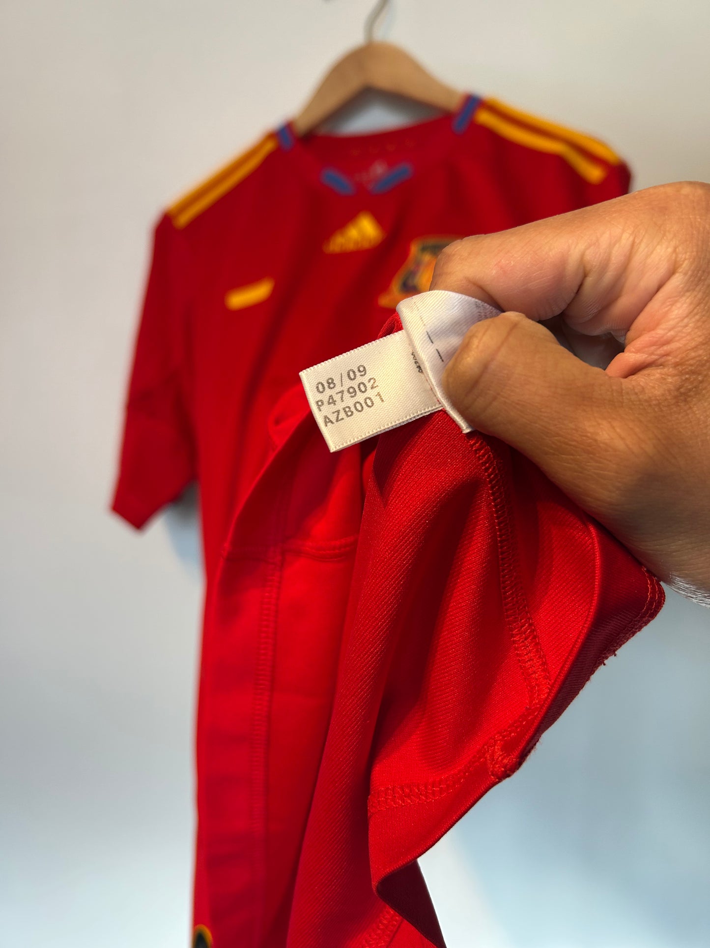 Spain National Team 2010 World Cup Home Shirt, #7 David Villa - S