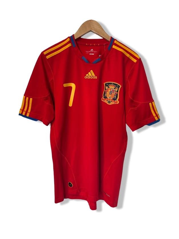 Spain National Team 2010 World Cup Home Shirt, #7 David Villa - S
