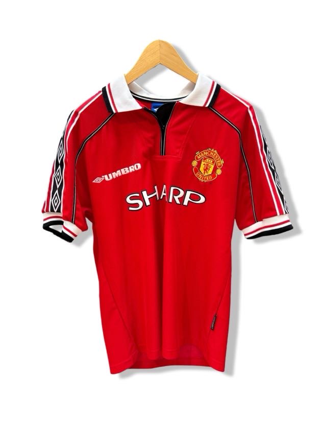 Manchester United 1998-99 Home Shirt, #7 David Beckham - Youth XL/Adult S