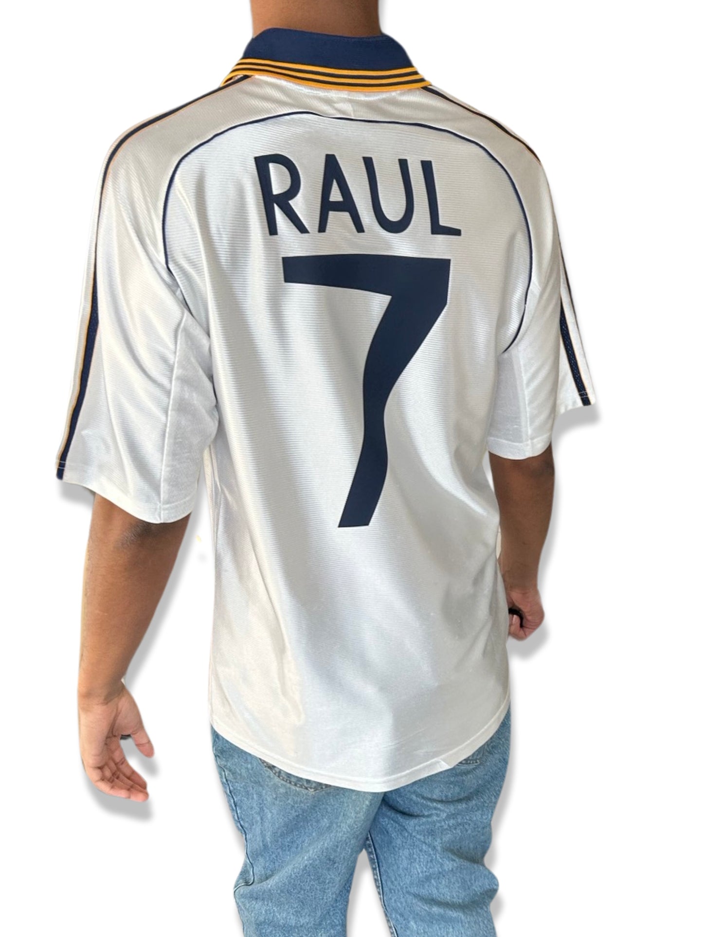 Real Madrid CF 1998-2000 Home Shirt, #7 Raul - L